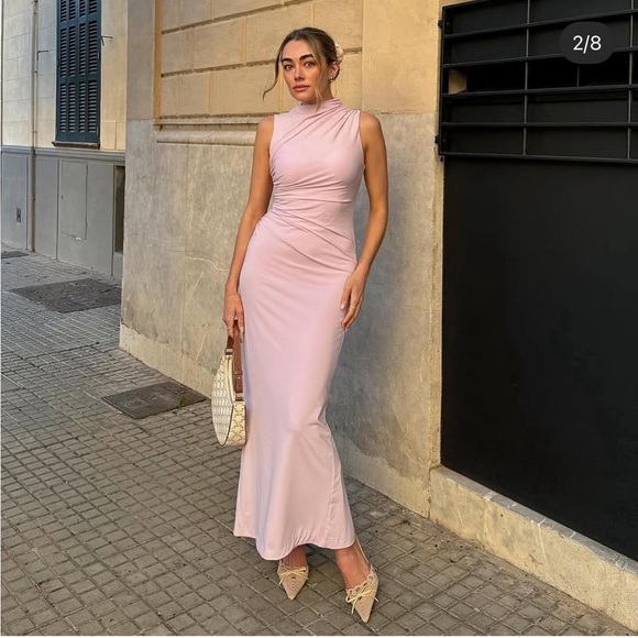 Zara Pink Midi Dress - Picture 9 of 9